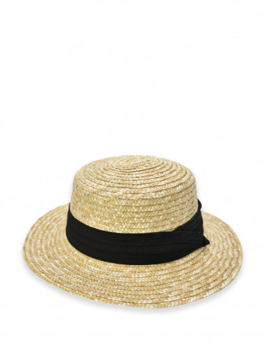 Mhateria - Cappello in paglia naturale da donna con fascia - CAP4