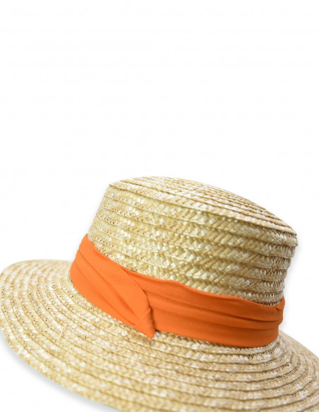 Mhateria - Cappello in paglia naturale da donna con fascia - CAP4