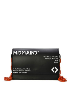 Midmaind - Borsa a tracolla in pelle con catena arancione - ALBA