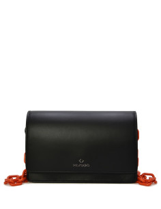 Midmaind - Borsa a tracolla in pelle con catena arancione - ALBA