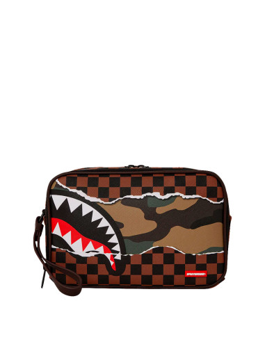 Sprayground - POCHETTE E BEAUTY TEAR IT UP CAMO TOILETRY - BRICK MARRONE - 910B5623NSZ