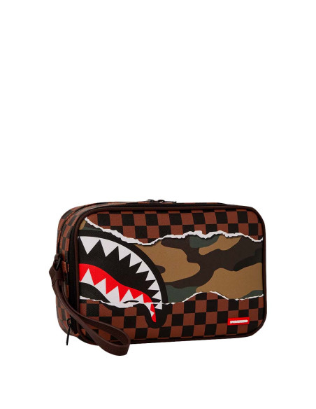 Sprayground - POCHETTE E BEAUTY TEAR IT UP CAMO TOILETRY - BRICK MARRONE - 910B5623NSZ