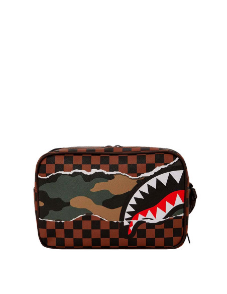 Sprayground - POCHETTE E BEAUTY TEAR IT UP CAMO TOILETRY - BRICK MARRONE - 910B5623NSZ